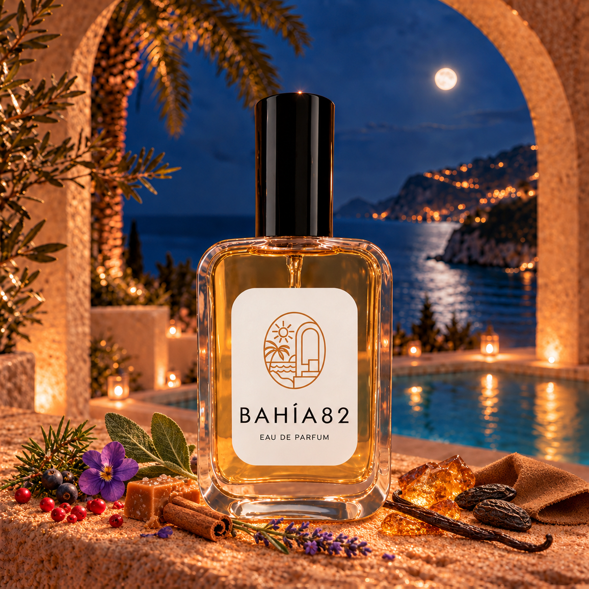 Frasco de Toffee & Suede 2025, perfume de hombre de 100 ml de Bahía 82.