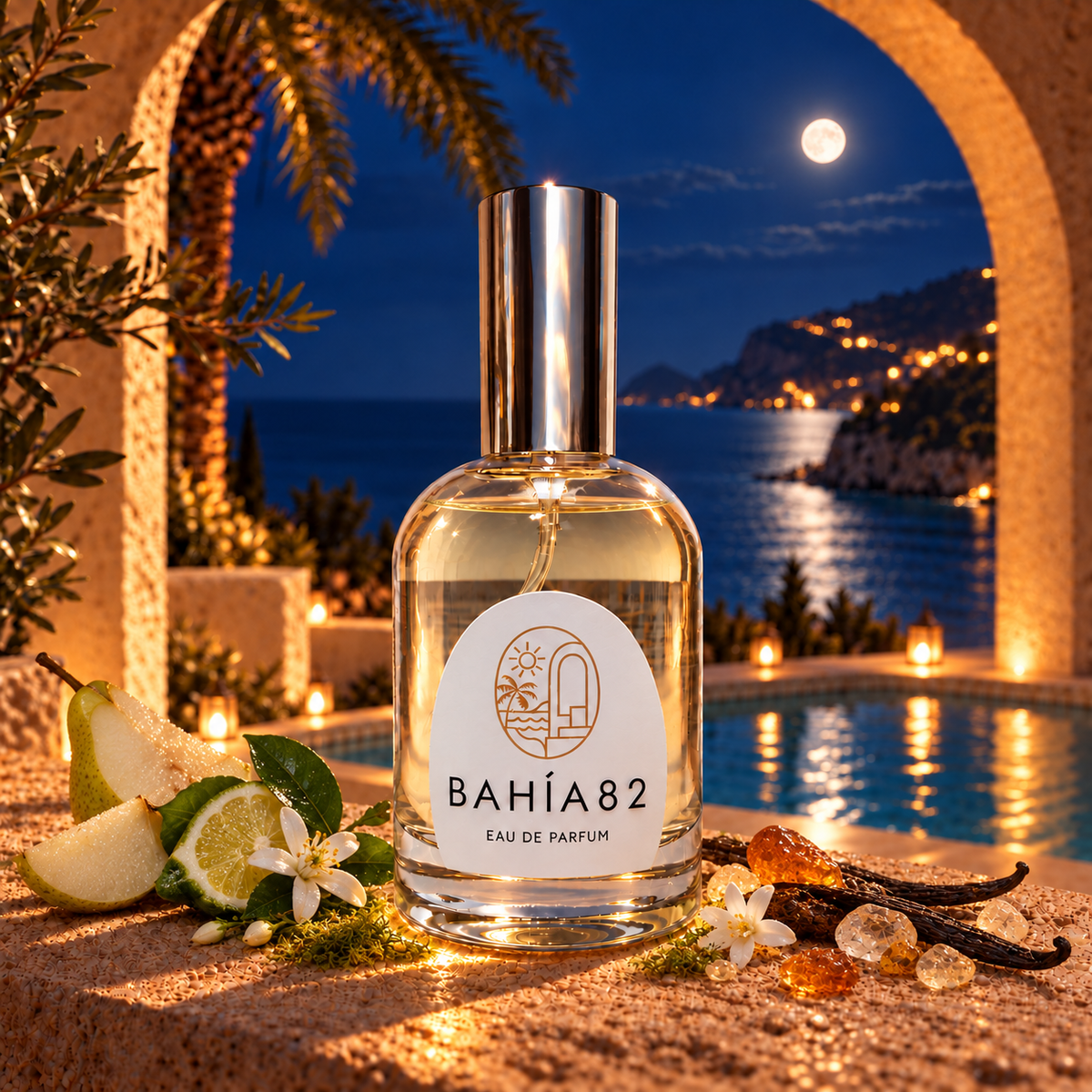Frasco de Pear & Amber Intense 1107 de Bahía 82, Eau de Parfum de 100 ml.